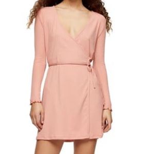 Topshop Dress wrap long sleeve Color light coral Size  US 6 NWT Price is Firm